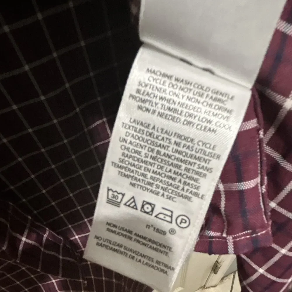 Polo Ralph Lauren Classic Fit Performance 2XL Burgundy Check Long Sleeve Shirt